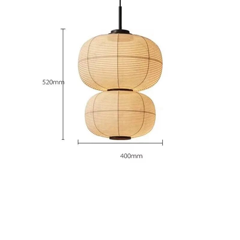 A 40cm / Beige / cold light Suspensions Japonaise en papier Wabi-Sabi