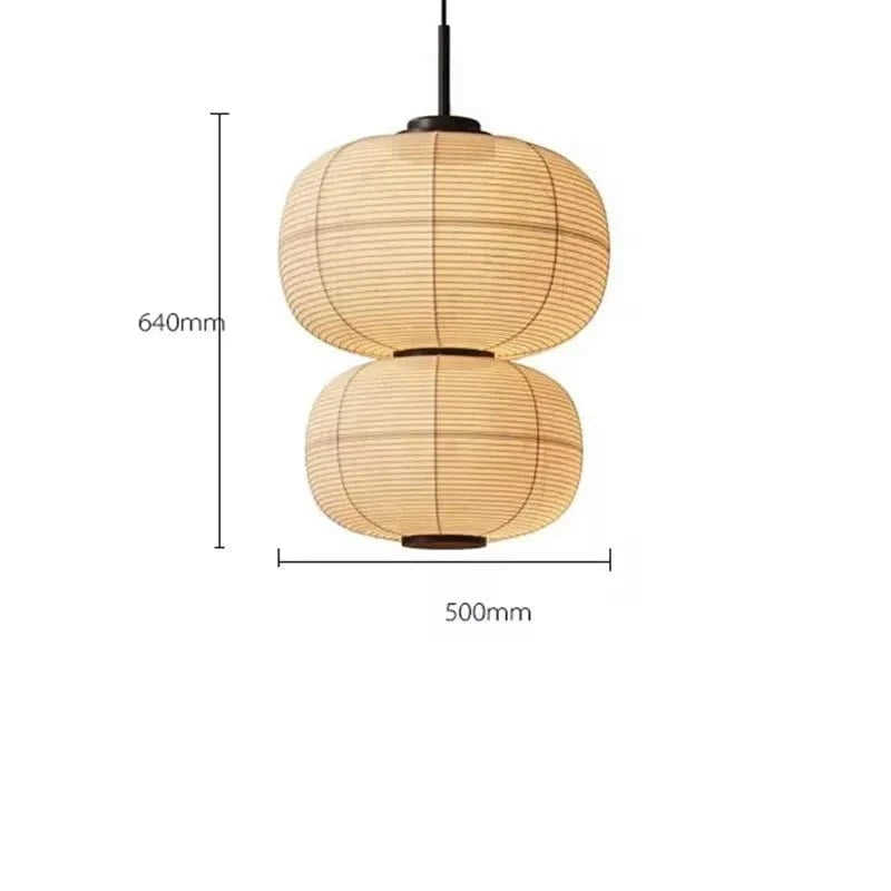 A 50cm / Beige / cold light Suspensions Japonaise en papier Wabi-Sabi
