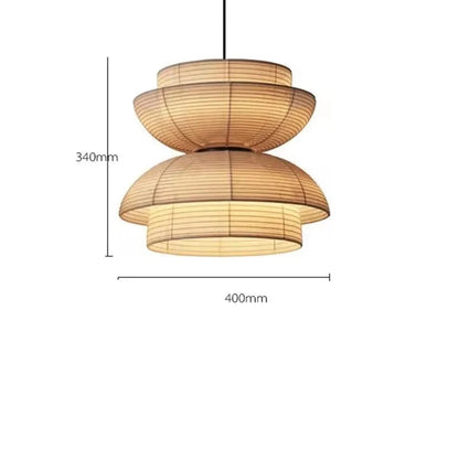B 40cm / Beige / cold light Suspensions Japonaise en papier Wabi-Sabi