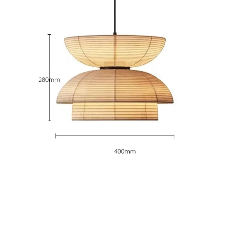C 40cm / Beige / cold light Suspensions Japonaise en papier Wabi-Sabi