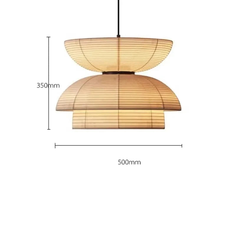 C 50cm / Beige / cold light Suspensions Japonaise en papier Wabi-Sabi