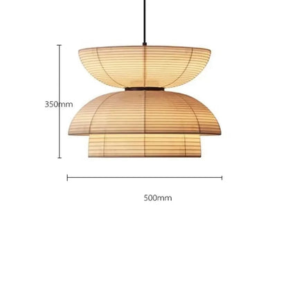 C 50cm / Beige / cold light Suspensions Japonaise en papier Wabi-Sabi