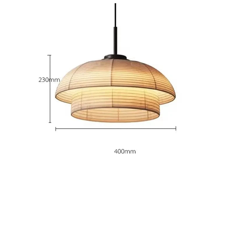 D 40cm / Beige / Warm light Suspensions Japonaise en papier Wabi-Sabi