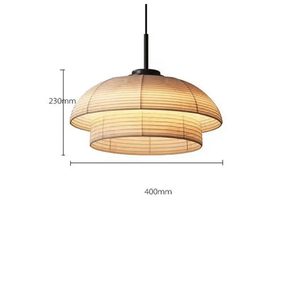 D 40cm / Beige / Warm light Suspensions Japonaise en papier Wabi-Sabi