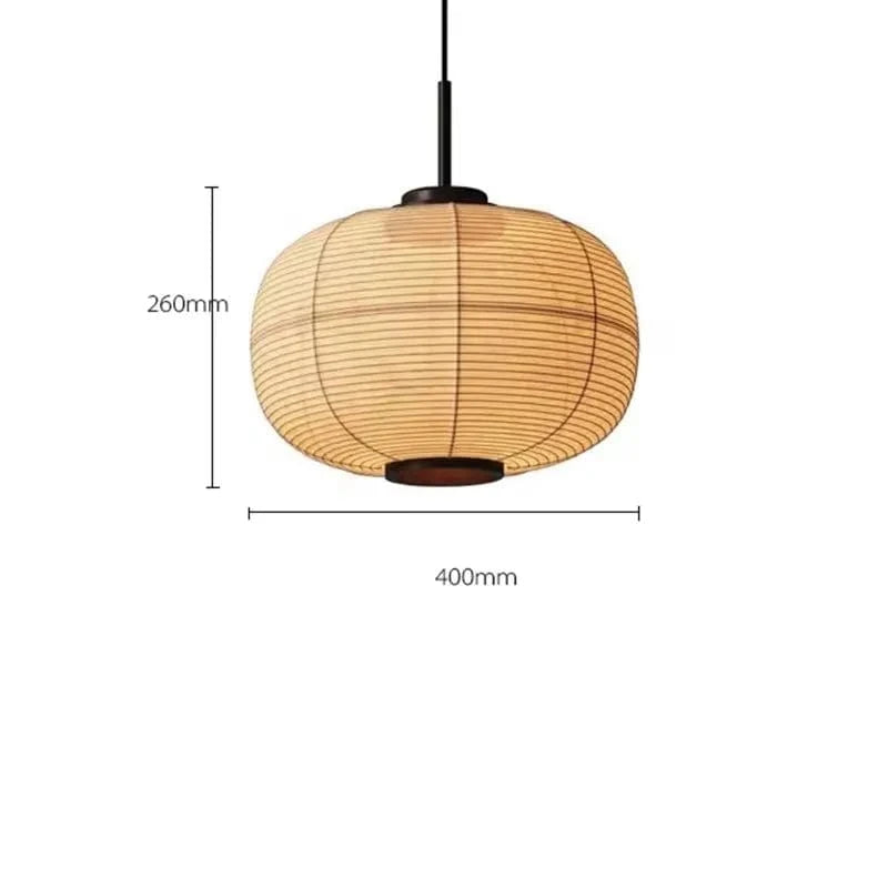 E 40cm / Beige / Warm light Suspensions Japonaise en papier Wabi-Sabi