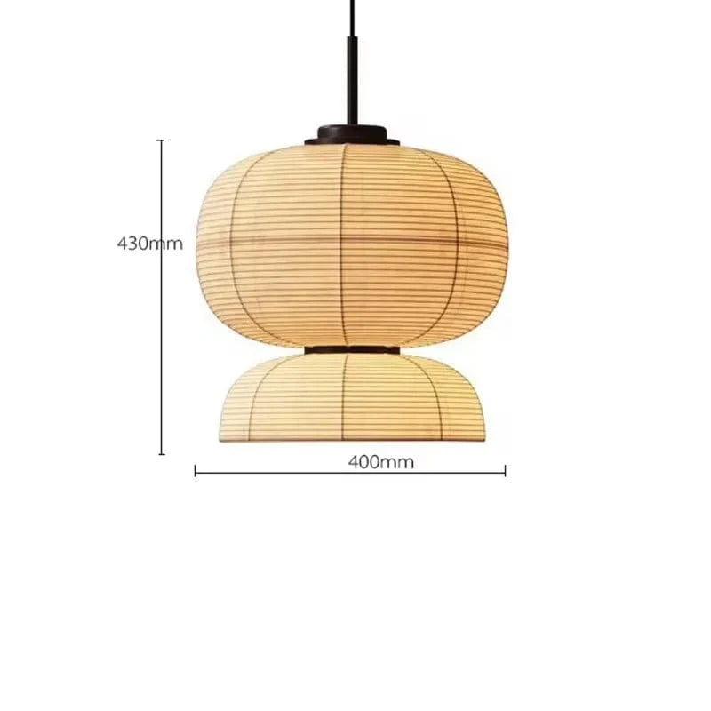 F 40cm / Beige / Warm light Suspensions Japonaise en papier Wabi-Sabi