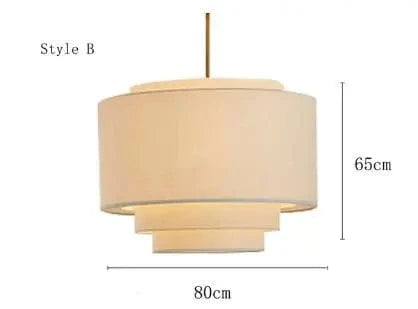 B 80cm / Warm White Suspensions Japonaise tissu