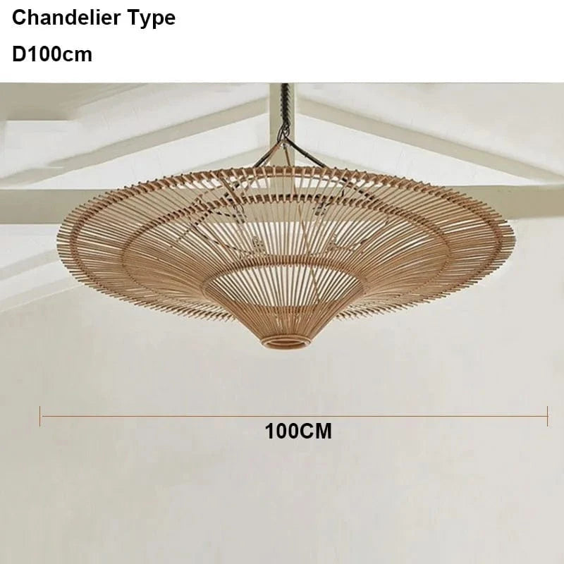 100 CM Très grande suspension rotin