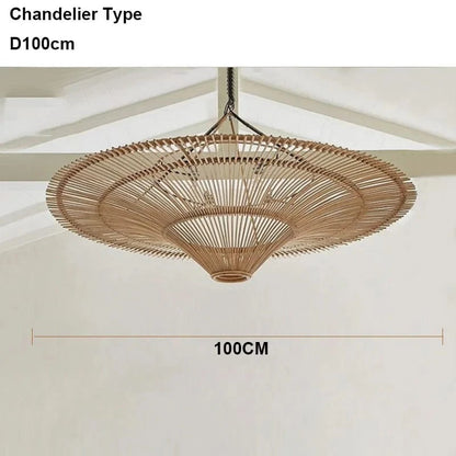 100 CM Très grande suspension rotin