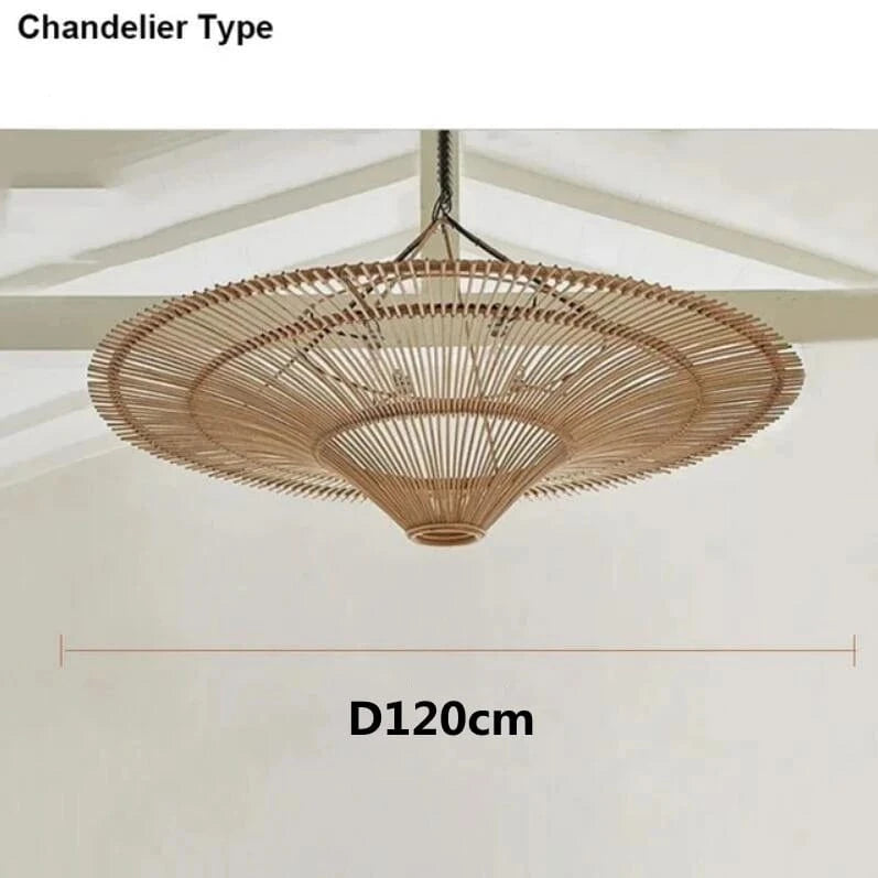 120 CM Très grande suspension rotin