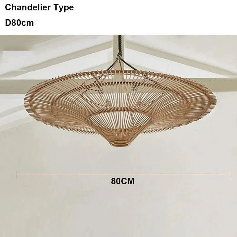 80 CM Très grande suspension rotin