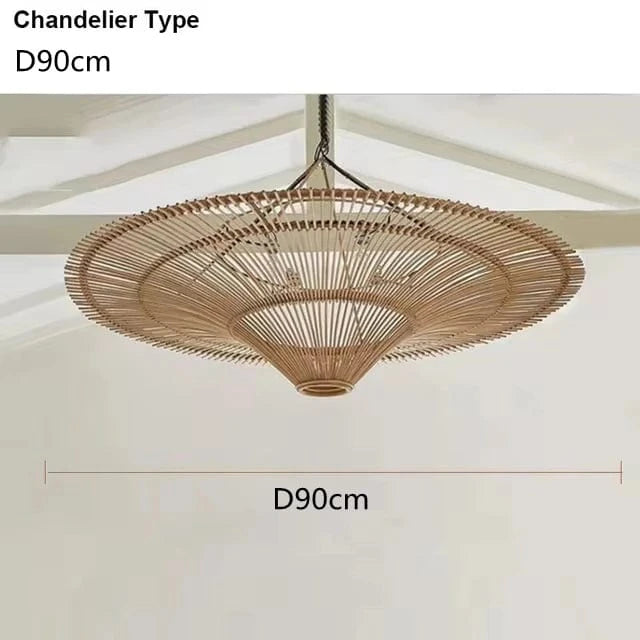 90 CM Très grande suspension rotin