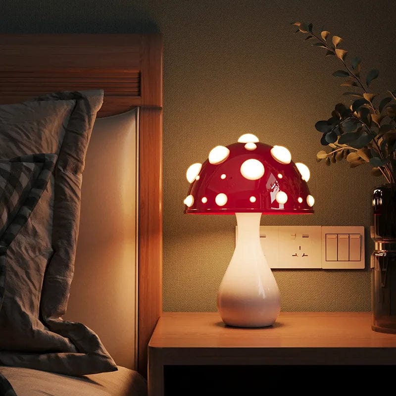 USB / BASE BLANCHE Lampe de table champignon