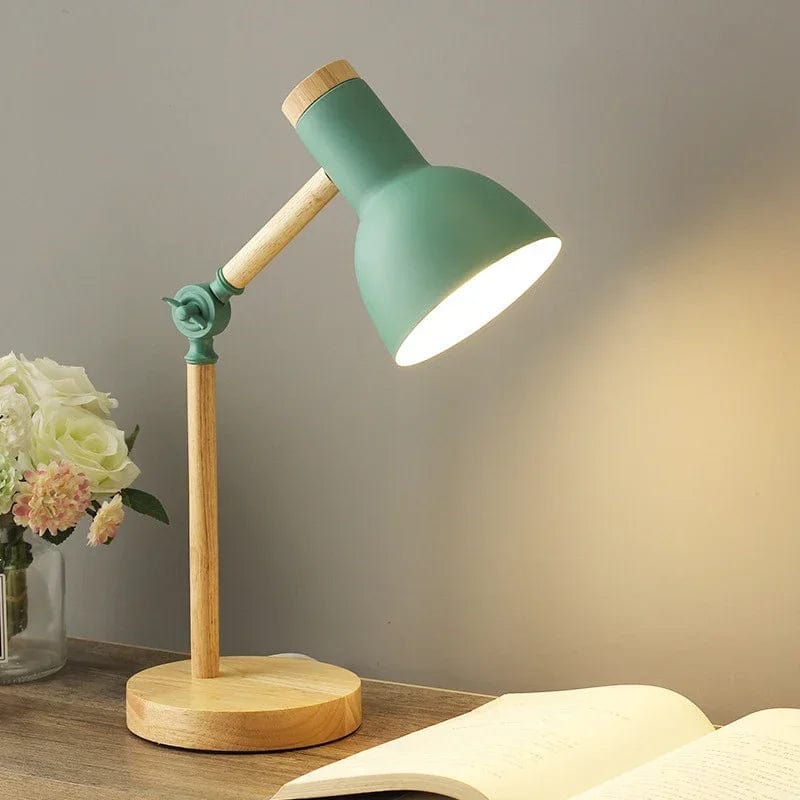 VERT Lampe de bureau en bambou