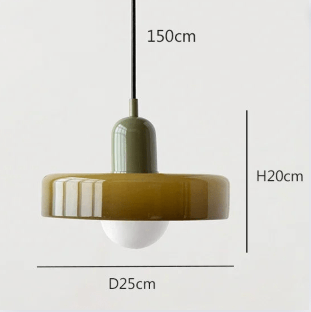 VERT / LUMIÈRE FROIDE Suspension scandinave vintage